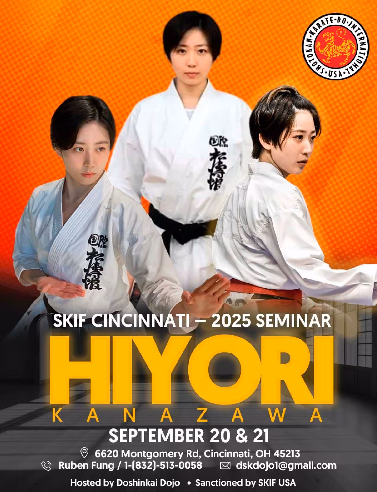 ¡Cincinnati Recibirá a la Sensei Hiyori Kanazawa para un Seminario Abierto de Karate SKIF!