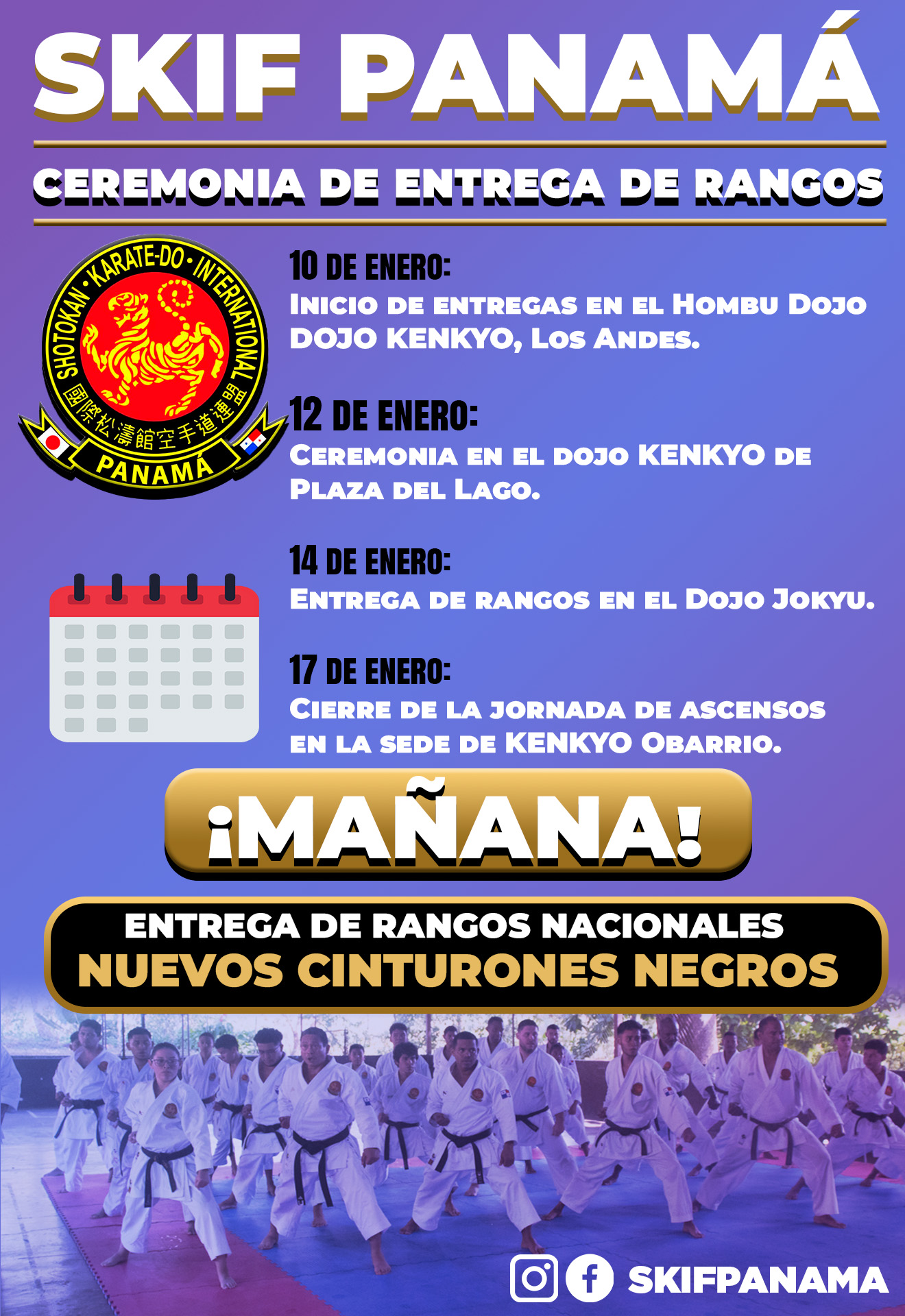 Federación Internacional de Karate Shotokan Panamá Inicia Entrega de Rangos
